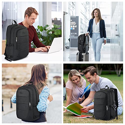 AMBOR Travel Laptop Backpack,17.3 inch Anti Theft Business Laptop Backpack with USB Charging Port and Headphone Interface , College School Backpack for Men & Women,Black - Game-Savvy