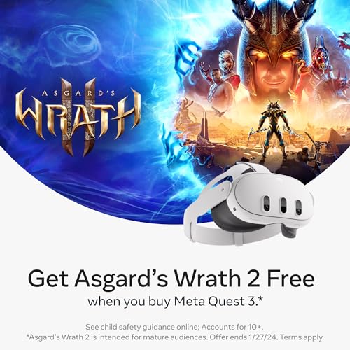 Meta Quest 3 128GB— Breakthrough Mixed Reality — Powerful Performance — Asgard’s Wrath 2 Bundle - Game-Savvy