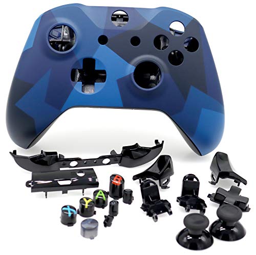 Deal4GO Full Housing Shell kit w/Thumbstick/Buttons/RB LB Bumper/Frontplate Replacement for Xbox One Controller Blue - Game-Savvy