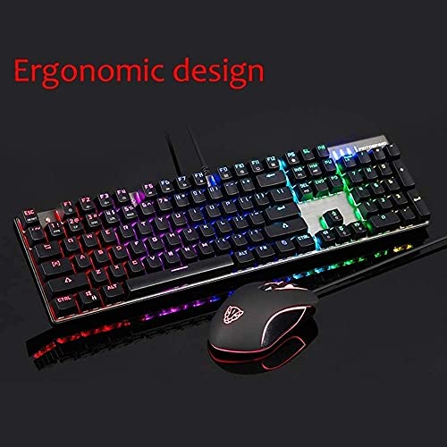 Feiyx RGB Gaming Keyboard and Mouse Set,LED RGB Backlit Wired Keyboard for PC Gamers and Xbox and PS4 Users - Game-Savvy