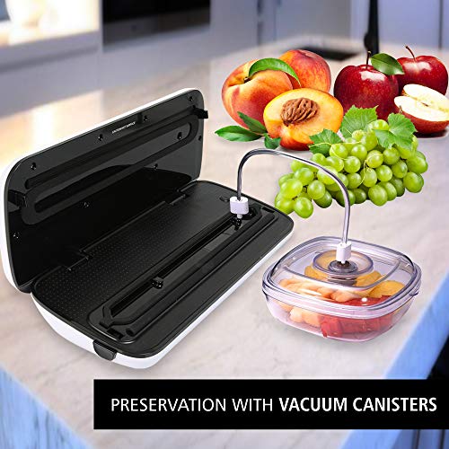NutriChef PKVS Sealer | Automatic Vacuum Air Sealing System Preservation w/Starter Kit | Compact Design | Lab Tested | Dry & Moist Food Modes | Led Indicator Lights, 12", Silver - Game-Savvy