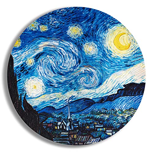 ARTHERE Mouse Pad - Mousepad, Mouse Pads with Famous Art, Cute Mouse Pad, Mouse Mat, Mouse Pads for Wireless Mouse, Leather Mousepad (The Starry Night by Vincent Van Gogh) - Game-Savvy