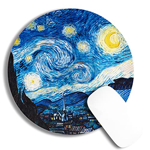 ARTHERE Mouse Pad - Mousepad, Mouse Pads with Famous Art, Cute Mouse Pad, Mouse Mat, Mouse Pads for Wireless Mouse, Leather Mousepad (The Starry Night by Vincent Van Gogh) - Game-Savvy